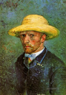  Hut Malerei - Selbst Porträt mit Strohhut 2 Vincent van Gogh